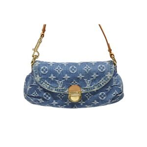 Louis Vuitton Denim Monogram Blue Pleaty Handbag